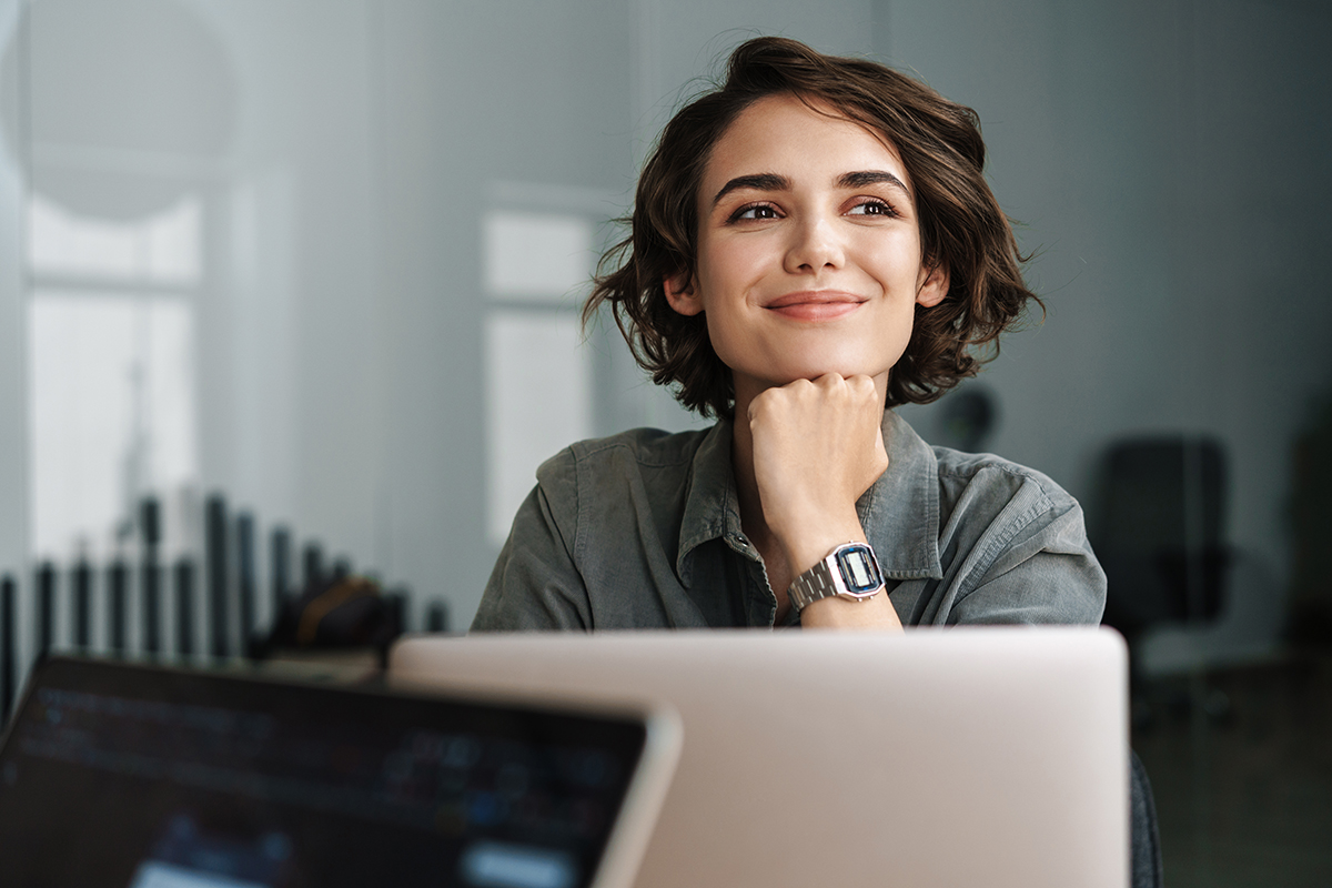 Confident woman happy with her GCU line of credit